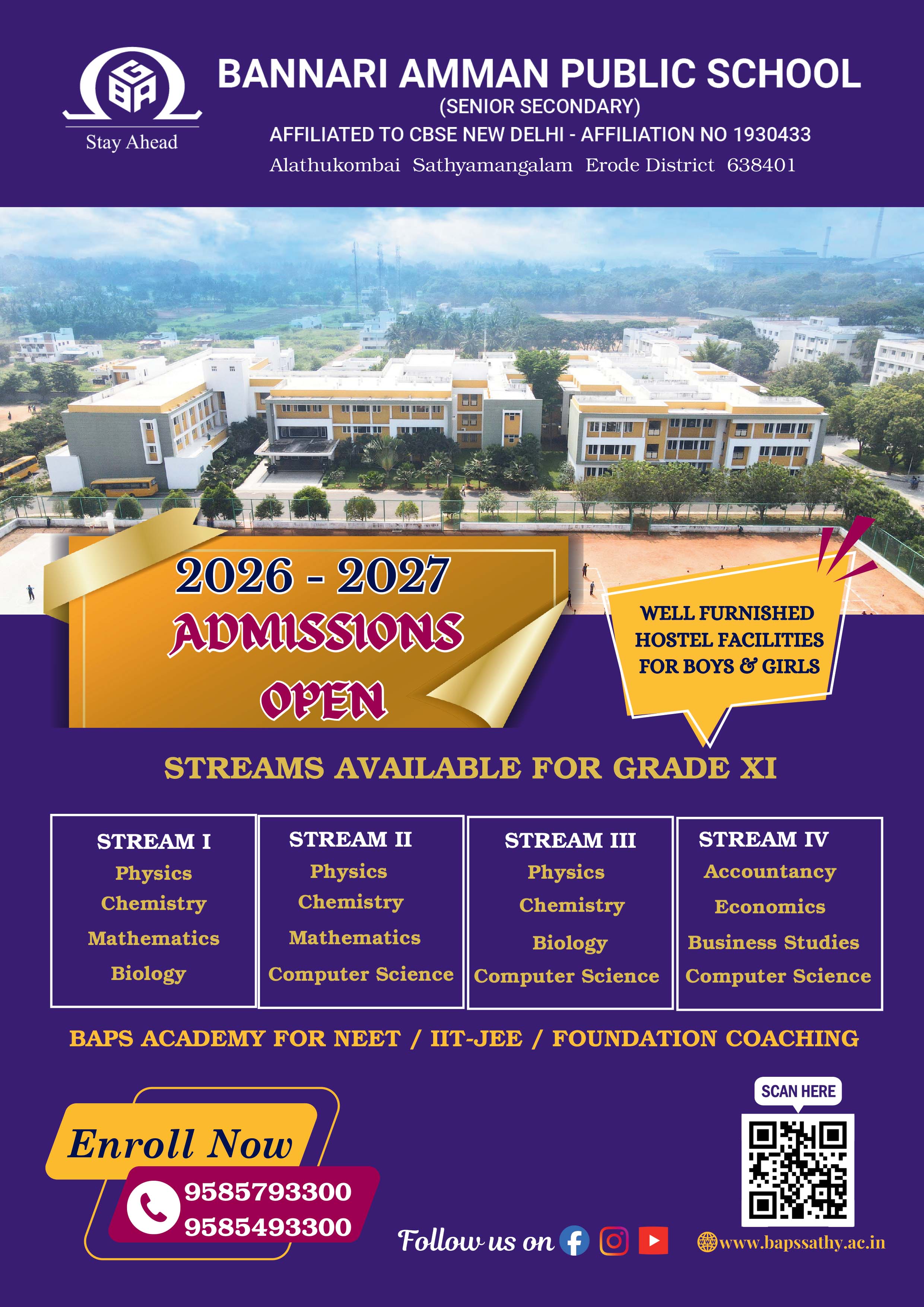 Admission at Bannari Amman School